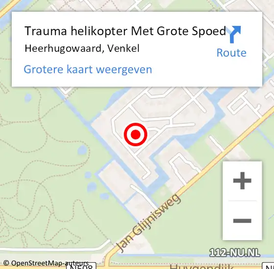 Locatie op kaart van de 112 melding: Trauma helikopter Met Grote Spoed Naar Heerhugowaard, Venkel op 8 juli 2022 23:13