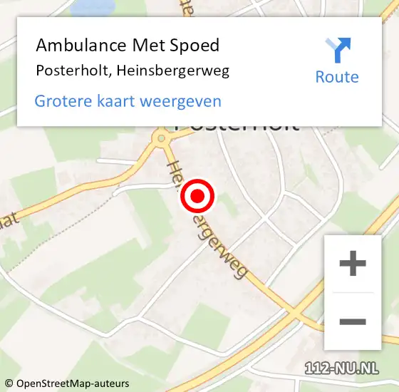 Locatie op kaart van de 112 melding: Ambulance Met Spoed Naar Posterholt, Heinsbergerweg op 8 juli 2022 23:26