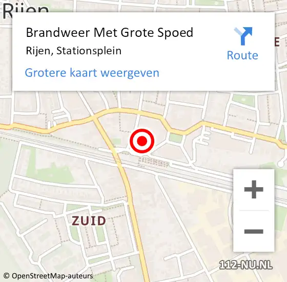 Locatie op kaart van de 112 melding: Brandweer Met Grote Spoed Naar Rijen, Stationsplein op 8 juli 2022 23:33