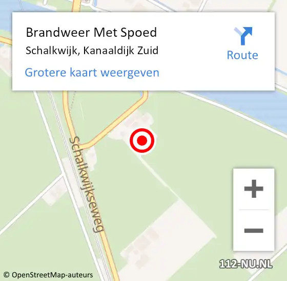 Locatie op kaart van de 112 melding: Brandweer Met Spoed Naar Schalkwijk, Kanaaldijk Zuid op 9 juli 2022 00:02