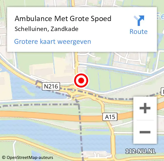 Locatie op kaart van de 112 melding: Ambulance Met Grote Spoed Naar Schelluinen, Zandkade op 9 juli 2022 00:04