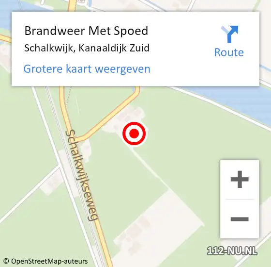 Locatie op kaart van de 112 melding: Brandweer Met Spoed Naar Schalkwijk, Kanaaldijk Zuid op 9 juli 2022 00:06