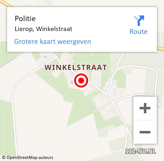 Locatie op kaart van de 112 melding: Politie Lierop, Winkelstraat op 9 juli 2022 00:09