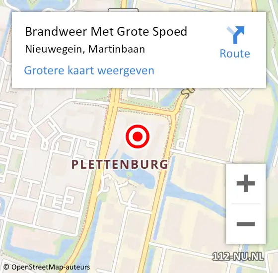 Locatie op kaart van de 112 melding: Brandweer Met Grote Spoed Naar Nieuwegein, Martinbaan op 9 juli 2022 01:09