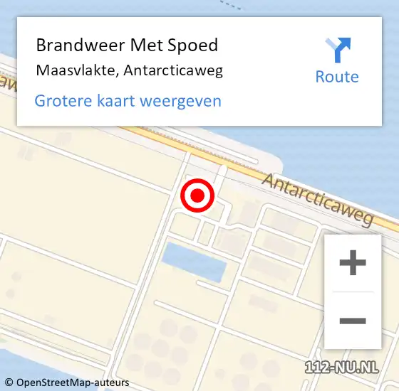 Locatie op kaart van de 112 melding: Brandweer Met Spoed Naar Maasvlakte, Antarcticaweg op 9 juli 2022 01:22