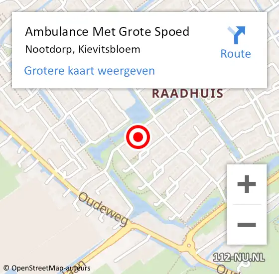 Locatie op kaart van de 112 melding: Ambulance Met Grote Spoed Naar Nootdorp, Kievitsbloem op 9 juli 2022 01:28