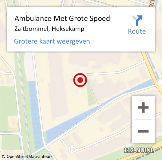 Locatie op kaart van de 112 melding: Ambulance Met Grote Spoed Naar Zaltbommel, Heksekamp op 9 juli 2022 03:49