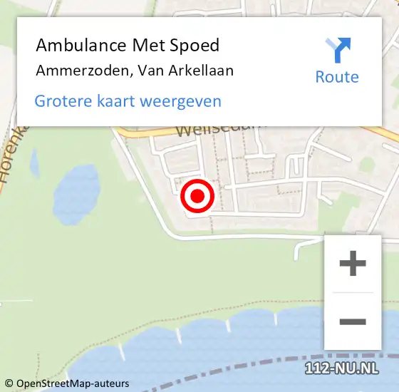 Locatie op kaart van de 112 melding: Ambulance Met Spoed Naar Ammerzoden, Van Arkellaan op 9 juli 2022 08:34
