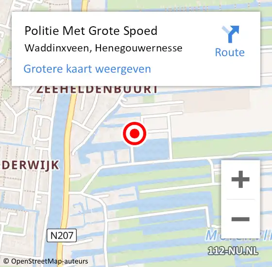 Locatie op kaart van de 112 melding: Politie Met Grote Spoed Naar Waddinxveen, Henegouwernesse op 9 juli 2022 09:41