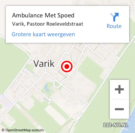 Locatie op kaart van de 112 melding: Ambulance Met Spoed Naar Varik, Pastoor Roeleveldstraat op 9 juli 2022 10:07