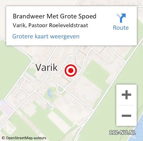 Locatie op kaart van de 112 melding: Brandweer Met Grote Spoed Naar Varik, Pastoor Roeleveldstraat op 9 juli 2022 10:08