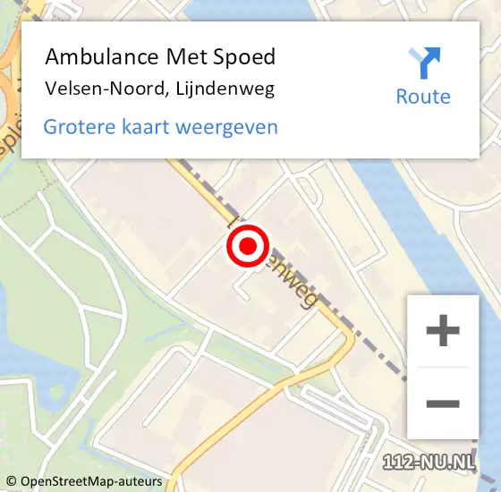 Locatie op kaart van de 112 melding: Ambulance Met Spoed Naar Velsen-Noord, Lijndenweg op 9 juli 2022 10:51