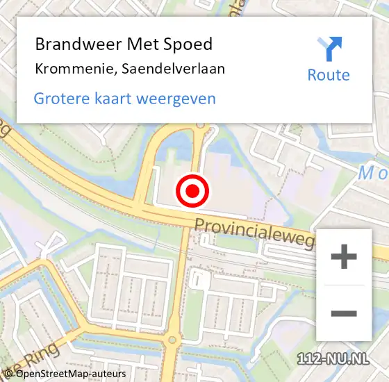 Locatie op kaart van de 112 melding: Brandweer Met Spoed Naar Krommenie, Saendelverlaan op 9 juli 2022 10:58