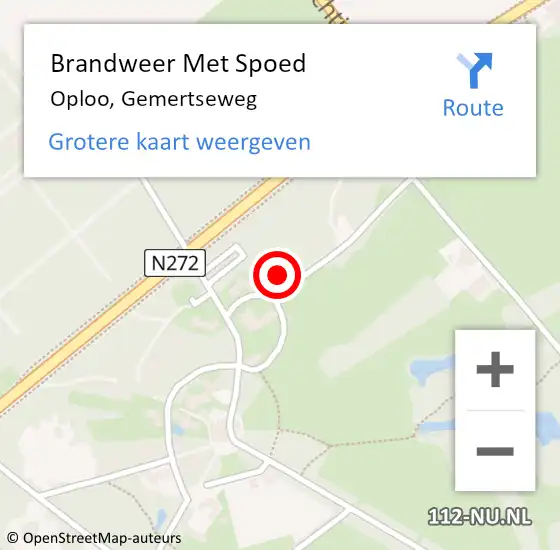 Locatie op kaart van de 112 melding: Brandweer Met Spoed Naar Oploo, Gemertseweg op 9 juli 2022 11:45