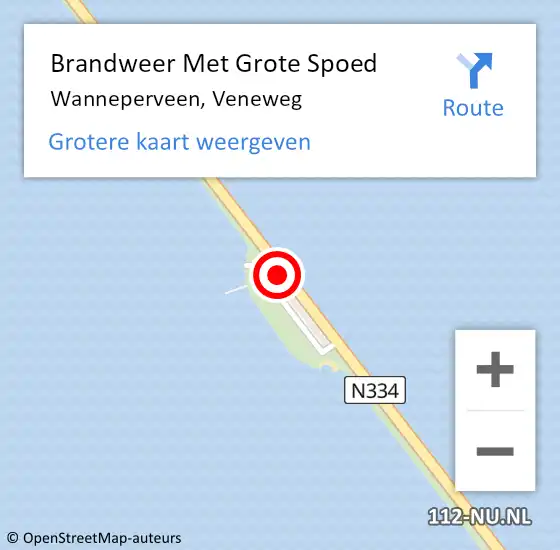 Locatie op kaart van de 112 melding: Brandweer Met Grote Spoed Naar Wanneperveen, Veneweg op 22 juli 2014 17:41