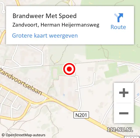 Locatie op kaart van de 112 melding: Brandweer Met Spoed Naar Zandvoort, Herman Heijermansweg op 9 juli 2022 12:14