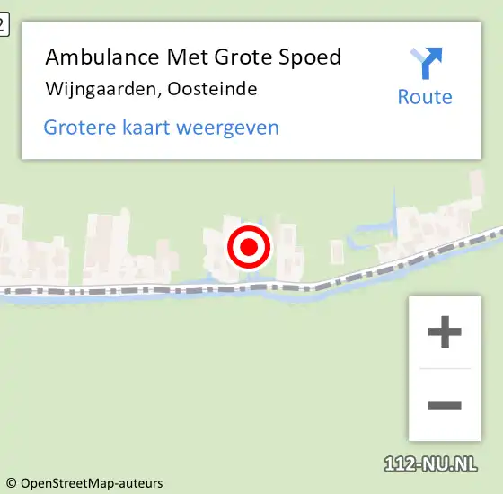 Locatie op kaart van de 112 melding: Ambulance Met Grote Spoed Naar Wijngaarden, Oosteinde op 9 juli 2022 12:28