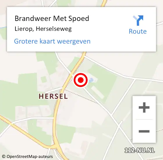 Locatie op kaart van de 112 melding: Brandweer Met Spoed Naar Lierop, Herselseweg op 9 juli 2022 12:33