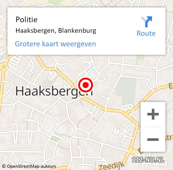 Locatie op kaart van de 112 melding: Politie Haaksbergen, Blankenburg op 9 juli 2022 13:18