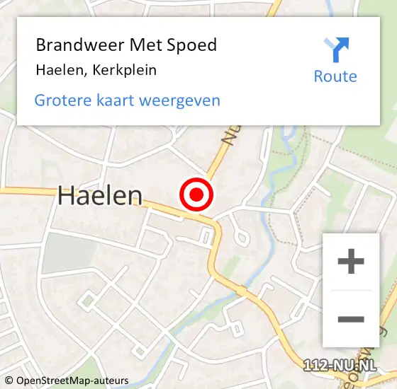 Locatie op kaart van de 112 melding: Brandweer Met Spoed Naar Haelen, Kerkplein op 9 juli 2022 13:49