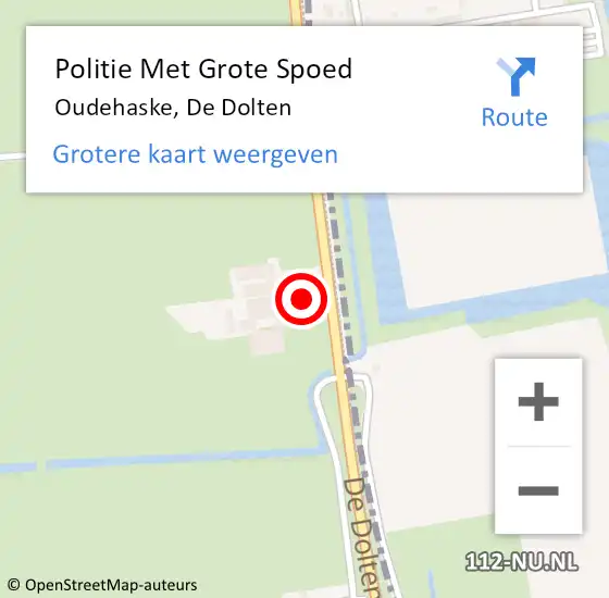 Locatie op kaart van de 112 melding: Politie Met Grote Spoed Naar Oudehaske, De Dolten op 9 juli 2022 13:50