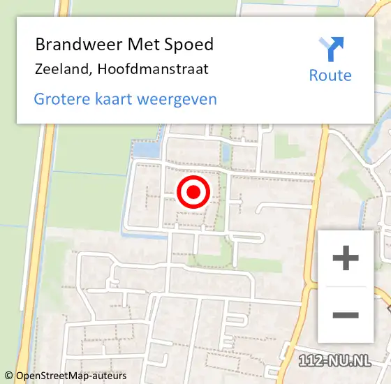 Locatie op kaart van de 112 melding: Brandweer Met Spoed Naar Zeeland, Hoofdmanstraat op 9 juli 2022 14:49