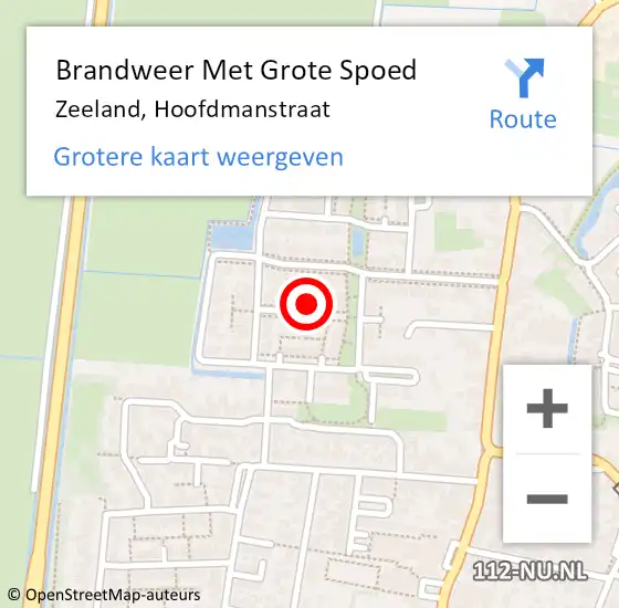 Locatie op kaart van de 112 melding: Brandweer Met Grote Spoed Naar Zeeland, Hoofdmanstraat op 9 juli 2022 14:49