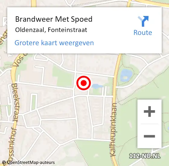 Locatie op kaart van de 112 melding: Brandweer Met Spoed Naar Oldenzaal, Fonteinstraat op 9 juli 2022 15:13