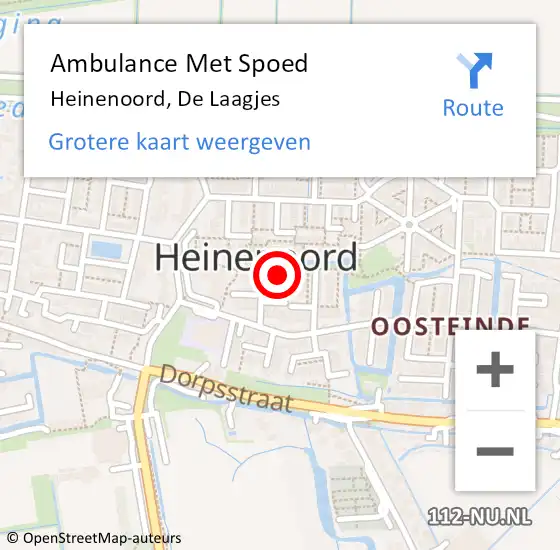 Locatie op kaart van de 112 melding: Ambulance Met Spoed Naar Heinenoord, De Laagjes op 9 juli 2022 15:31