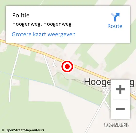 Locatie op kaart van de 112 melding: Politie Hoogenweg, Hoogenweg op 9 juli 2022 15:55