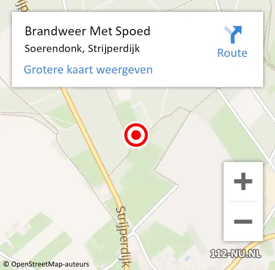 Locatie op kaart van de 112 melding: Brandweer Met Spoed Naar Soerendonk, Strijperdijk op 9 juli 2022 16:08