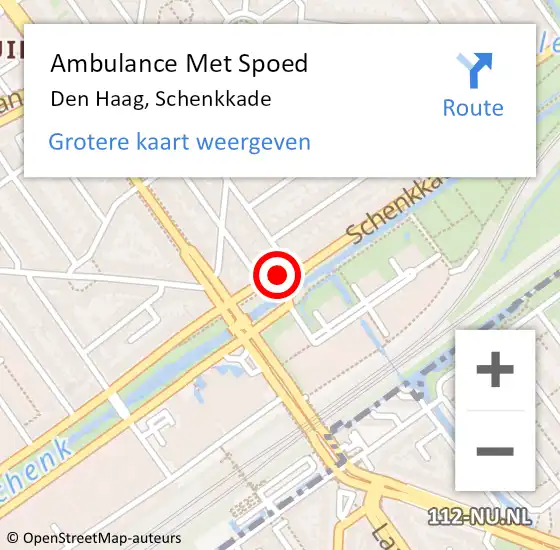 Locatie op kaart van de 112 melding: Ambulance Met Spoed Naar Den Haag, Schenkkade op 9 juli 2022 17:19