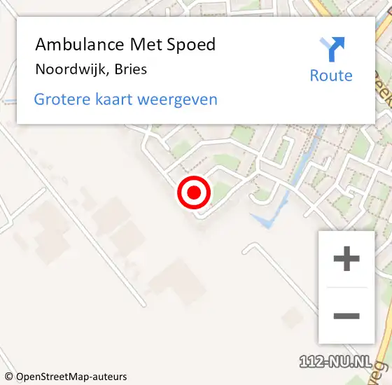 Locatie op kaart van de 112 melding: Ambulance Met Spoed Naar Noordwijk, Bries op 9 juli 2022 17:23