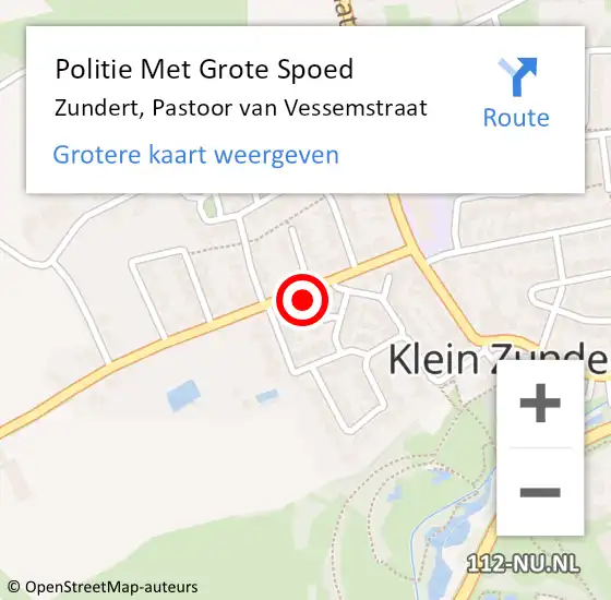 Locatie op kaart van de 112 melding: Politie Met Grote Spoed Naar Zundert, Pastoor van Vessemstraat op 9 juli 2022 17:49