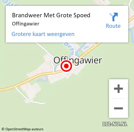 Locatie op kaart van de 112 melding: Brandweer Met Grote Spoed Naar Offingawier op 9 juli 2022 18:11