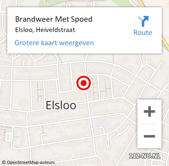 Locatie op kaart van de 112 melding: Brandweer Met Spoed Naar Elsloo, Heiveldstraat op 9 juli 2022 18:35