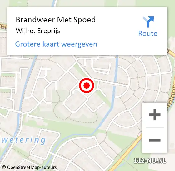 Locatie op kaart van de 112 melding: Brandweer Met Spoed Naar Wijhe, Ereprijs op 9 juli 2022 18:56