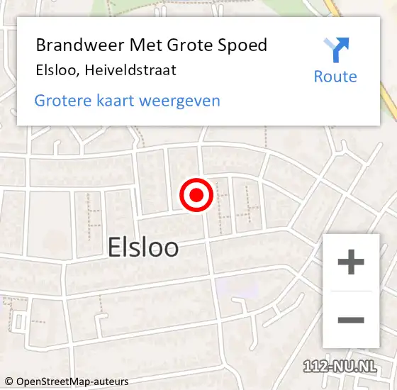 Locatie op kaart van de 112 melding: Brandweer Met Grote Spoed Naar Elsloo, Heiveldstraat op 9 juli 2022 18:57