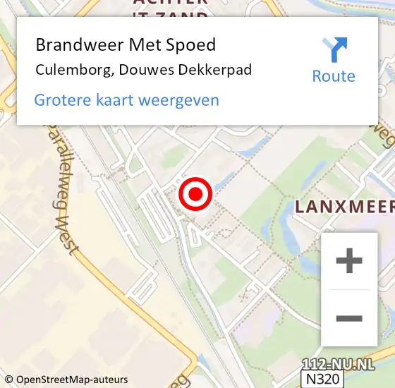 Locatie op kaart van de 112 melding: Brandweer Met Spoed Naar Culemborg, Douwes Dekkerpad op 9 juli 2022 18:58