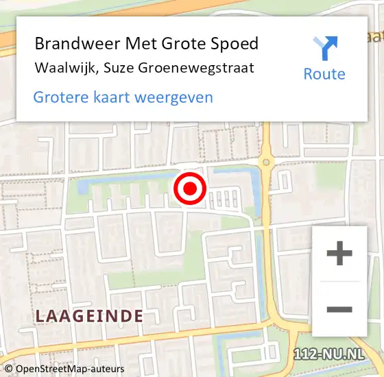 Locatie op kaart van de 112 melding: Brandweer Met Grote Spoed Naar Waalwijk, Suze Groenewegstraat op 9 juli 2022 19:00