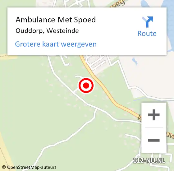 Locatie op kaart van de 112 melding: Ambulance Met Spoed Naar Ouddorp, Westeinde op 9 juli 2022 19:48