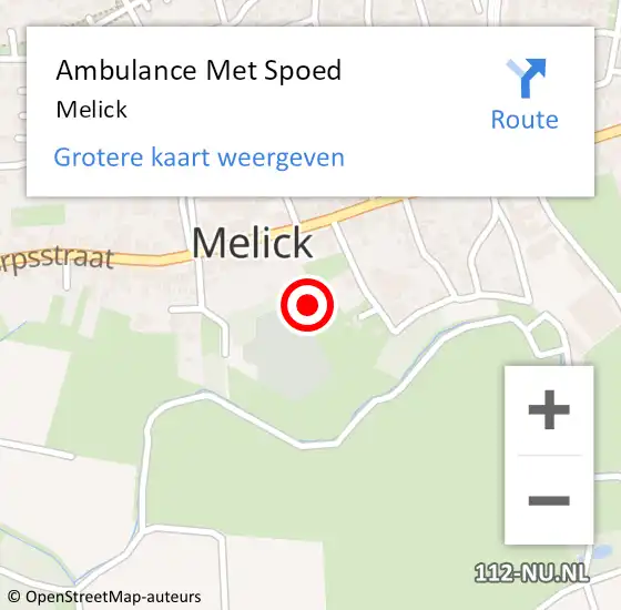 Locatie op kaart van de 112 melding: Ambulance Met Spoed Naar Melick op 9 juli 2022 21:32