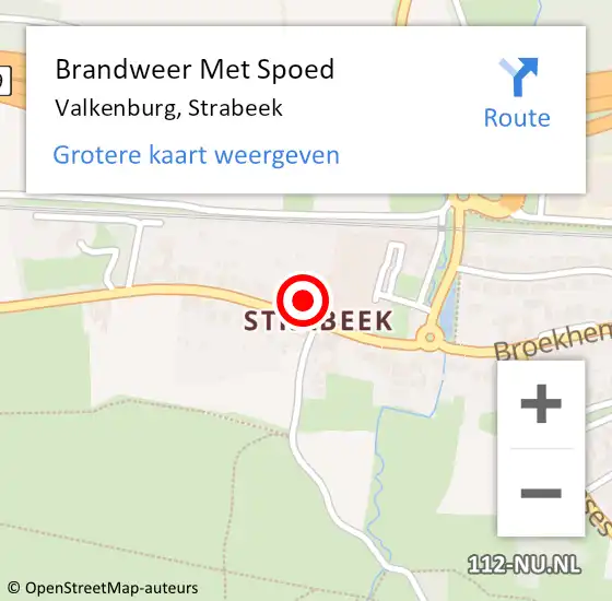 Locatie op kaart van de 112 melding: Brandweer Met Spoed Naar Valkenburg, Strabeek op 9 juli 2022 21:48