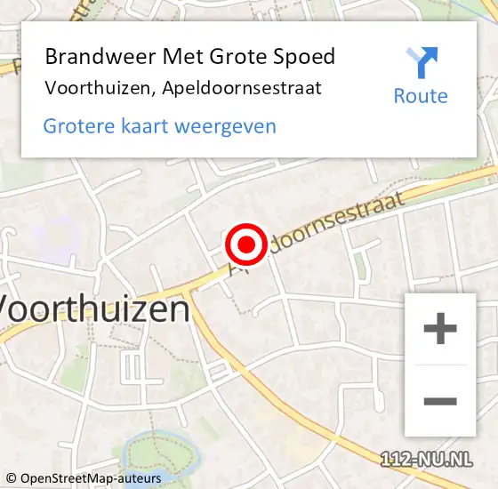 Locatie op kaart van de 112 melding: Brandweer Met Grote Spoed Naar Voorthuizen, Apeldoornsestraat op 9 juli 2022 22:47