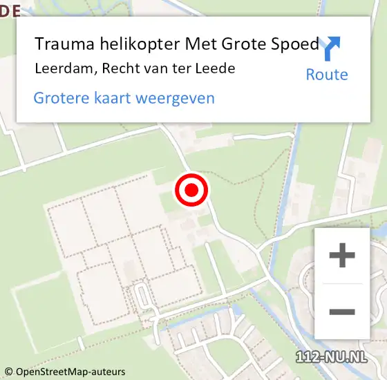 Locatie op kaart van de 112 melding: Trauma helikopter Met Grote Spoed Naar Leerdam, Recht van ter Leede op 9 juli 2022 22:48