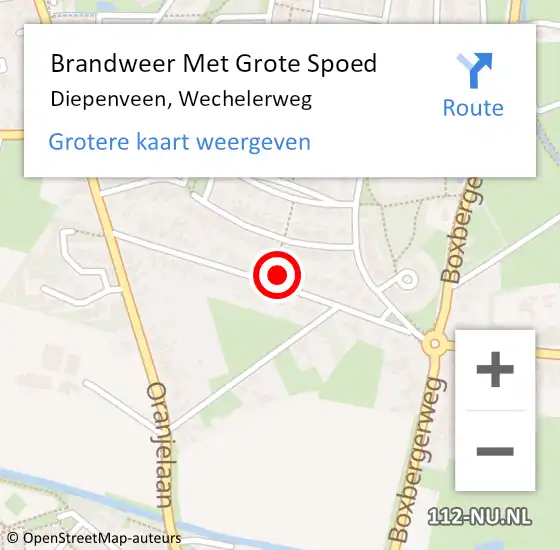 Locatie op kaart van de 112 melding: Brandweer Met Grote Spoed Naar Diepenveen, Wechelerweg op 9 juli 2022 22:52