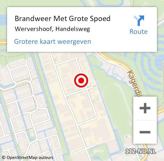 Locatie op kaart van de 112 melding: Brandweer Met Grote Spoed Naar Wervershoof, Handelsweg op 9 juli 2022 23:05