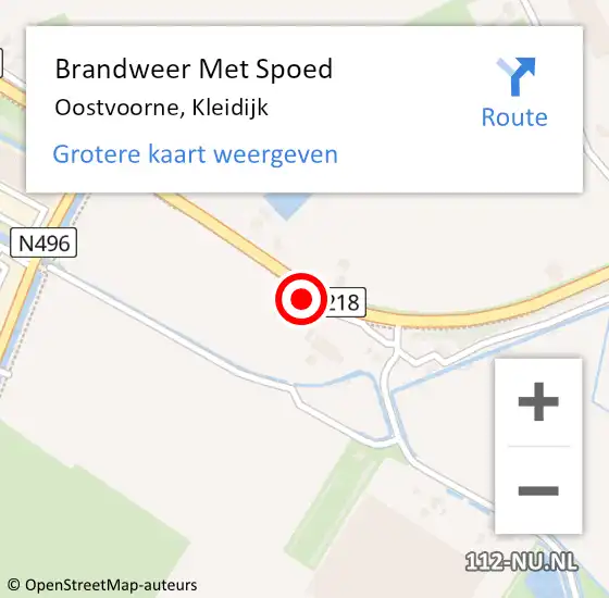 Locatie op kaart van de 112 melding: Brandweer Met Spoed Naar Oostvoorne, Kleidijk op 9 juli 2022 23:33