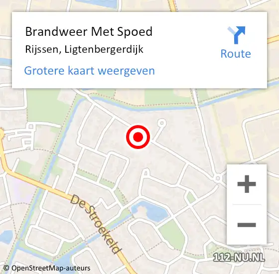 Locatie op kaart van de 112 melding: Brandweer Met Spoed Naar Rijssen, Ligtenbergerdijk op 9 juli 2022 23:54