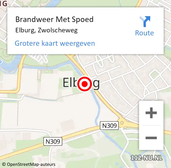 Locatie op kaart van de 112 melding: Brandweer Met Spoed Naar Elburg, Zwolscheweg op 10 juli 2022 00:33